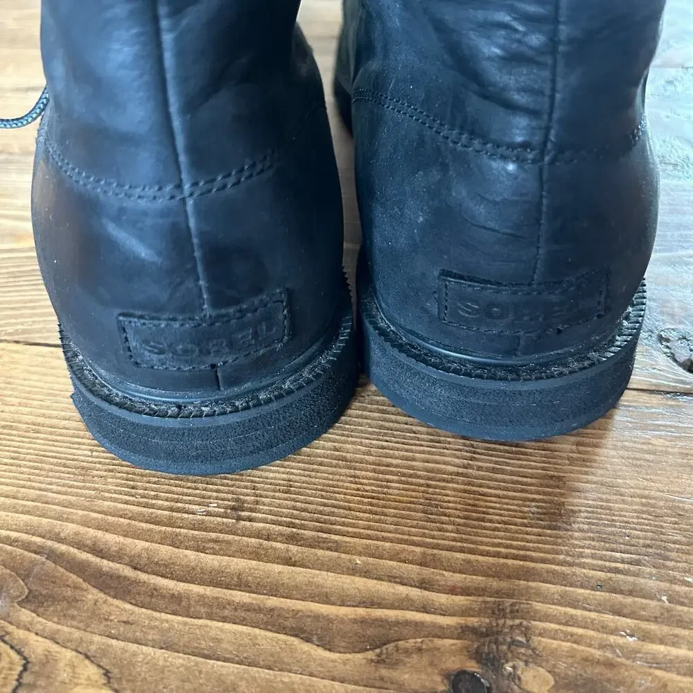 Sorel Mens Size 12 Black Leather Chukka Madson Boots Waterproof Gorpcore Outdoor